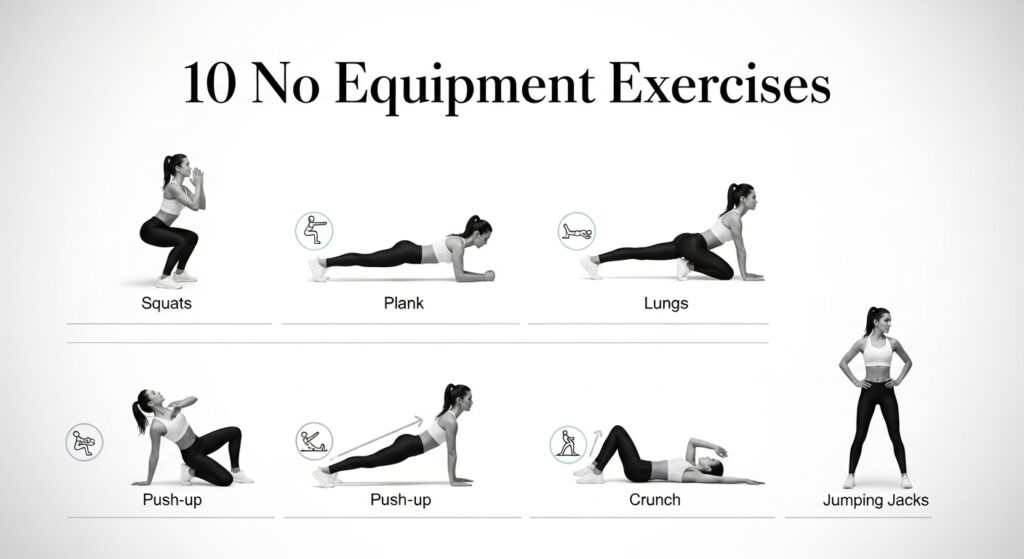 10 No Equipment Exercises